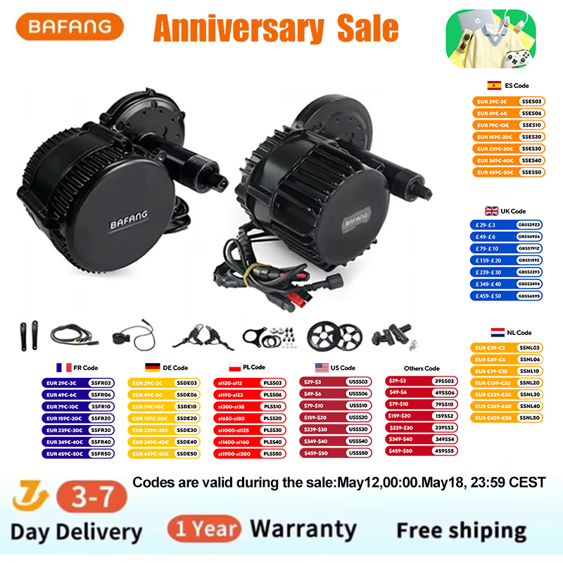 Mid Drive Conversion Kit 1000W - Bafang BBSHD 1000W 52V 48V 68
