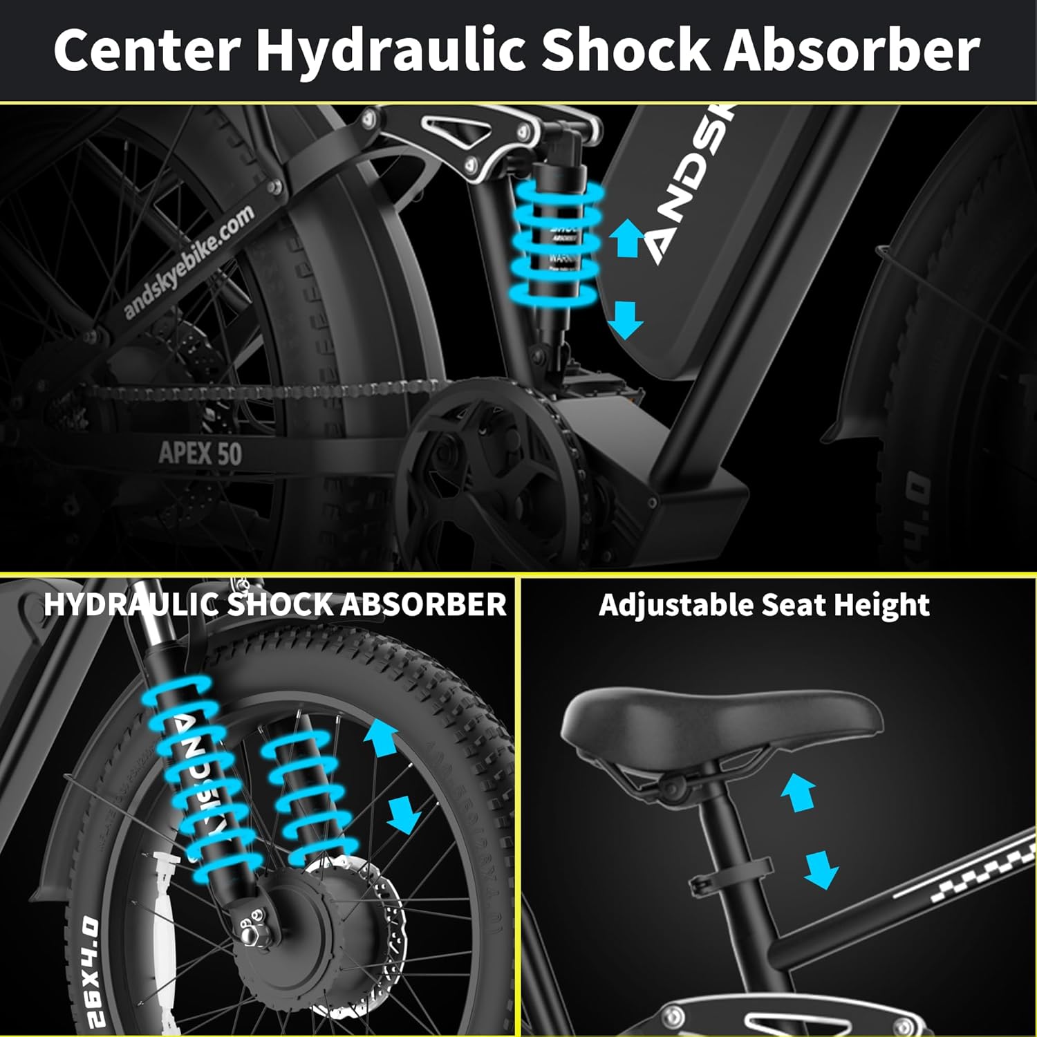 จักรยานไฟฟ้า ANDSKY Apex50 AWD - 48V 1500W Rear Hub Motor With Battery บทวิจารณ์และราคา